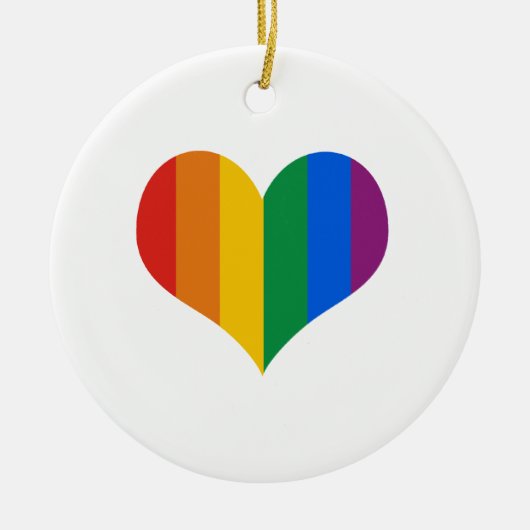 Regenboog Hart Keramisch Ornament (Voorkant)