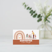 Regenboog hart kinderopvang nanny babysitter visitekaartje (Staand voorkant)