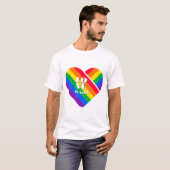 Regenboog Hart Knop voor Pride T-shirt (Voorkant volledig)