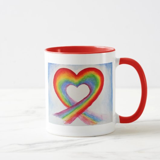 REGENBOOG HART KOFFIEBEEKER MOK (Rechts)