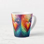 Regenboog hart Latte mok (Rechterhoek)