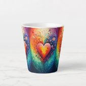 Regenboog hart Latte mok (Voorkant)