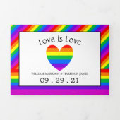 Regenboog Hart, Liefde is Liefde Trouwsuite Drieluik Uitnodiging (Cover)
