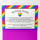 Regenboog Hart, Liefde is Liefde Trouwsuite Drieluik Uitnodiging (Binnenzijde eerst)