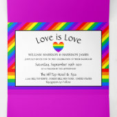 Regenboog Hart, Liefde is Liefde Trouwsuite Drieluik Uitnodiging (Binnenkant midden)