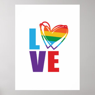 Regenboog Hart Liefde Poster