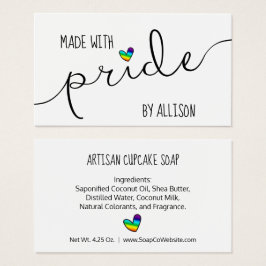 Regenboog Hart - Met trots gemaakt LGBTQ Cadeaubor Visitekaartje