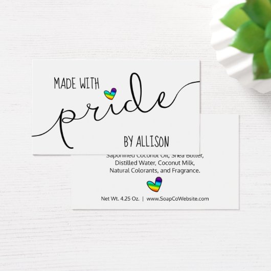 Regenboog Hart - Met trots gemaakt LGBTQ Cadeaubor Visitekaartje (Bureau)