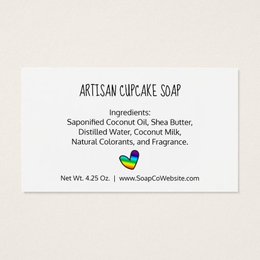 Regenboog Hart - Met trots gemaakt LGBTQ Cadeaubor Visitekaartje (Achterkant)