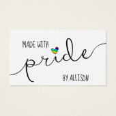 Regenboog Hart - Met trots gemaakt LGBTQ Cadeaubor Visitekaartje (Voorkant)