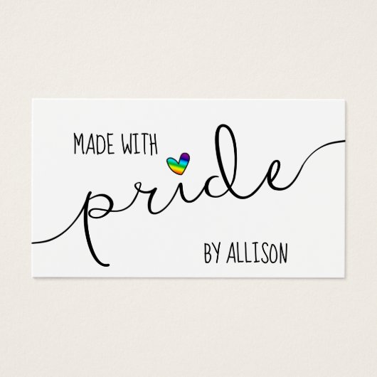 Regenboog Hart - Met trots gemaakt LGBTQ Cadeaubor Visitekaartje (Voorkant)