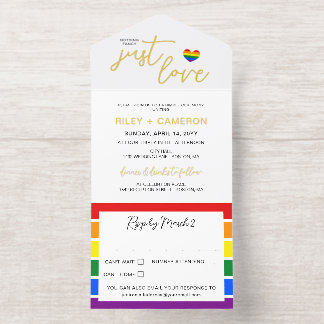 Regenboog Hart Niets bijzonders Alleen Liefde LGBT All In One Uitnodiging