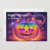 🌈🎃 Regenboog Hart‑Ogen Pompoen kaart (Voorkant)