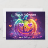 🌈🎃Regenboog Hart‑Ogen Pompoen kaart (Voorkant)