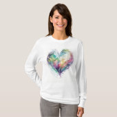 Regenboog hart ontwerp gift t-shirt (Voorkant volledig)