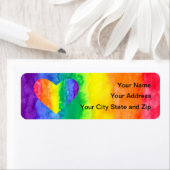 Regenboog Hart op Regenboog Waterverf Wassen Etiket (Insitu)