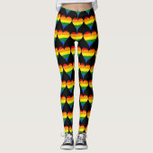Regenboog Hart Patroon LGBT Pride Leggings (Voorkant)