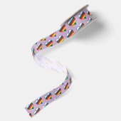 Regenboog Hart Patroon Satijnlint Satijnen Lint (Achterkant)