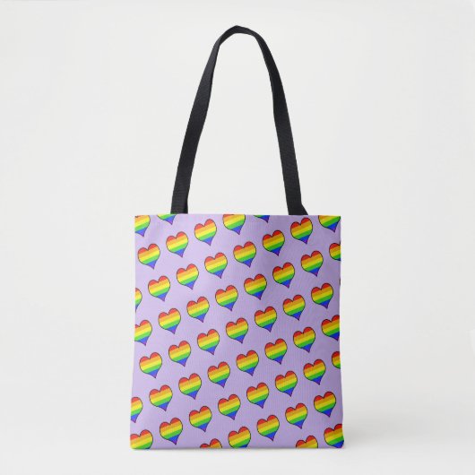 Regenboog Hart Patroon Tote Bag (Voorkant)