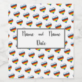 Regenboog Hart Patroon Wijn Etiket (Enkel label)
