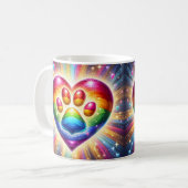 Regenboog Hart Pootafdruk Koffiemok (Voorkant links)