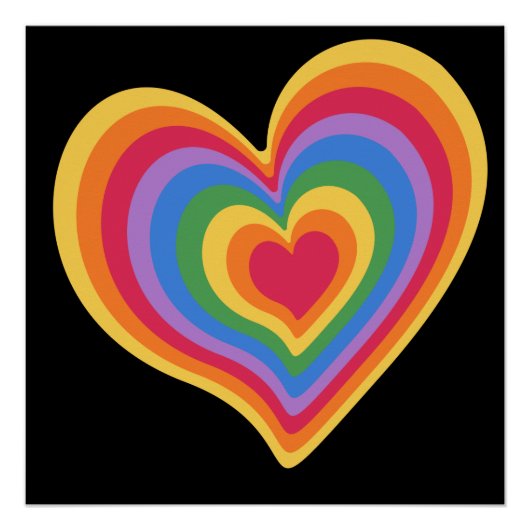 Regenboog hart. Pride gay liefde Perfect Poster (Voorkant)