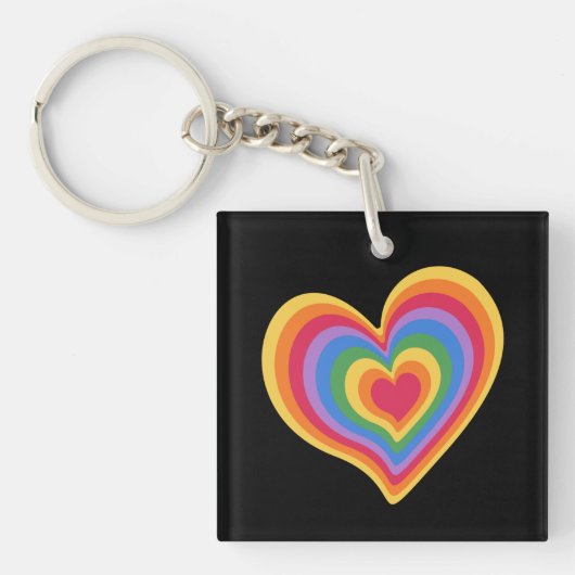 Regenboog hart. Pride gay liefde Sleutelhanger (Voorkant)