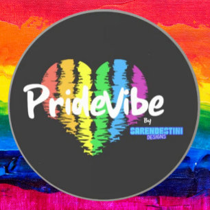 Regenboog Hart PrideVibe: Bescherm met trots Zandsteen Onderzetter