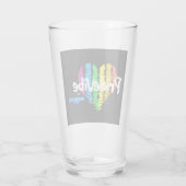 Regenboog Hart PrideVibe: Drink met trots Glas (Achterkant)