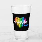Regenboog Hart PrideVibe: Drink met trots Glas (Voorkant)