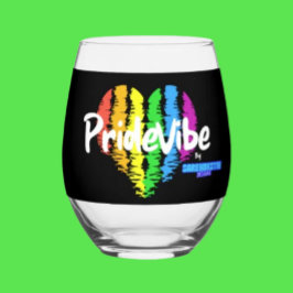 Regenboog Hart PrideVibe: Drink met trots Wijnglas Zonder Voet