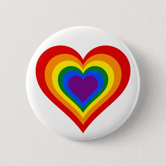 Regenboog Hart Ronde Button 5,7 Cm (Voorkant)