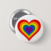 Regenboog Hart Ronde Button 5,7 Cm (Voorkant /achterkant)