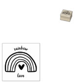 Regenboog hart rubberstempel (Gestempeld)