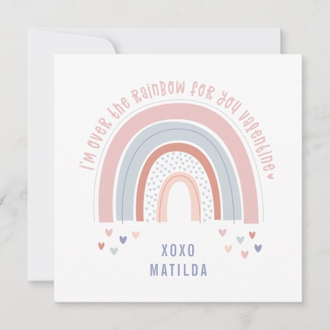 Regenboog hart schattige foto klaslokaal valentijn (Voorkant)