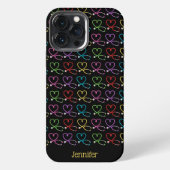 Regenboog Hart Stethoscoop Monogram iPhone Hoesje (Achterkant)
