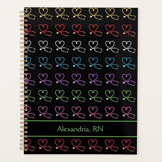 Regenboog Hart Stethoscoop Planner (Voorkant)
