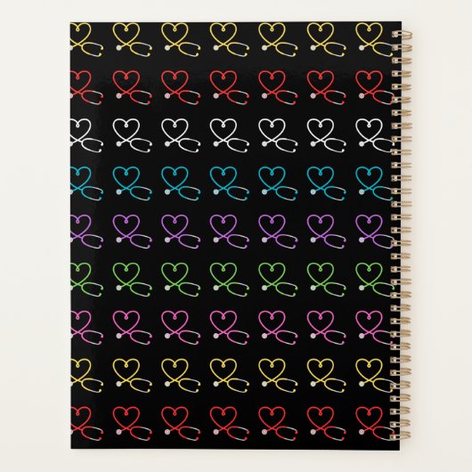 Regenboog Hart Stethoscoop Planner (Achterkant)