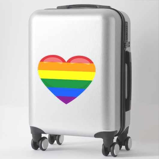 Regenboog Hart Sticker (Koffer)