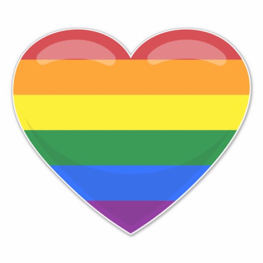 Regenboog Hart Sticker (Voorkant)