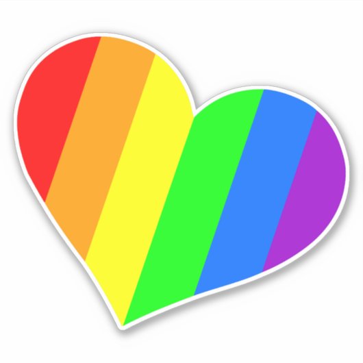 Regenboog Hart Sticker (Voorkant)