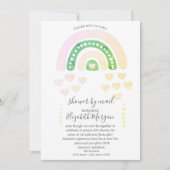 Regenboog, hart, Stippen, Baby shower per post Kaart (Voorkant)