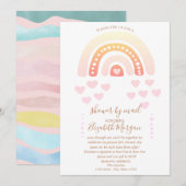 Regenboog, hart, streep virtueel Baby shower per p Kaart (Voorkant / Achterkant)