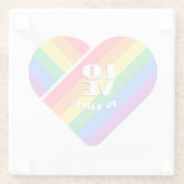 Regenboog Hart Trots Glazen Onderzetter (Achterkant)