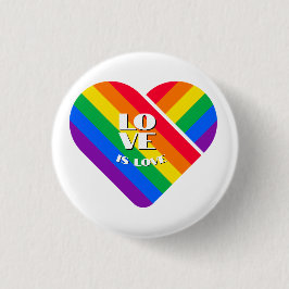 Regenboog Hart Trots  Ronde Button 3,2 Cm