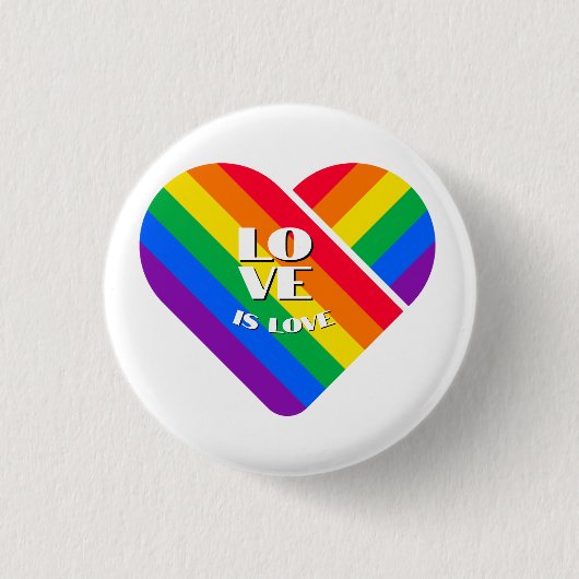 Regenboog Hart Trots  Ronde Button 3,2 Cm (Voorkant)