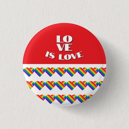 Regenboog Hart Trots  Ronde Button 3,2 Cm (Voorkant)