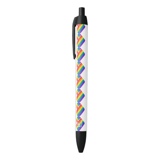 Regenboog Hart Trots Zwarte Inkt Pen (Top (Verticaal))
