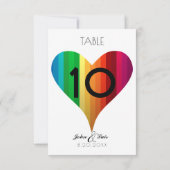 Regenboog Hart Trouwtafel Nummer Kaart (Achterkant)