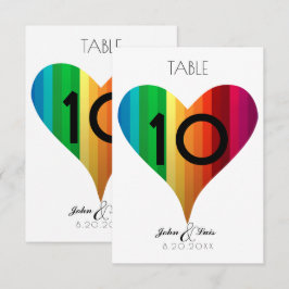 Regenboog Hart Trouwtafel Nummer Kaart